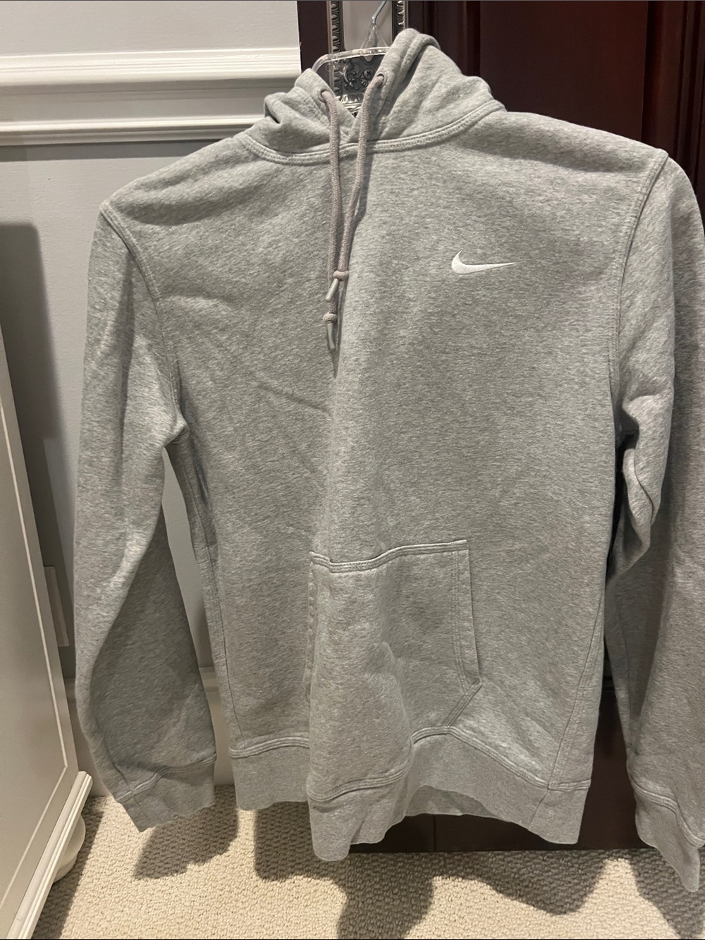 Nike Light Gray Hoodie with White Swoosh
